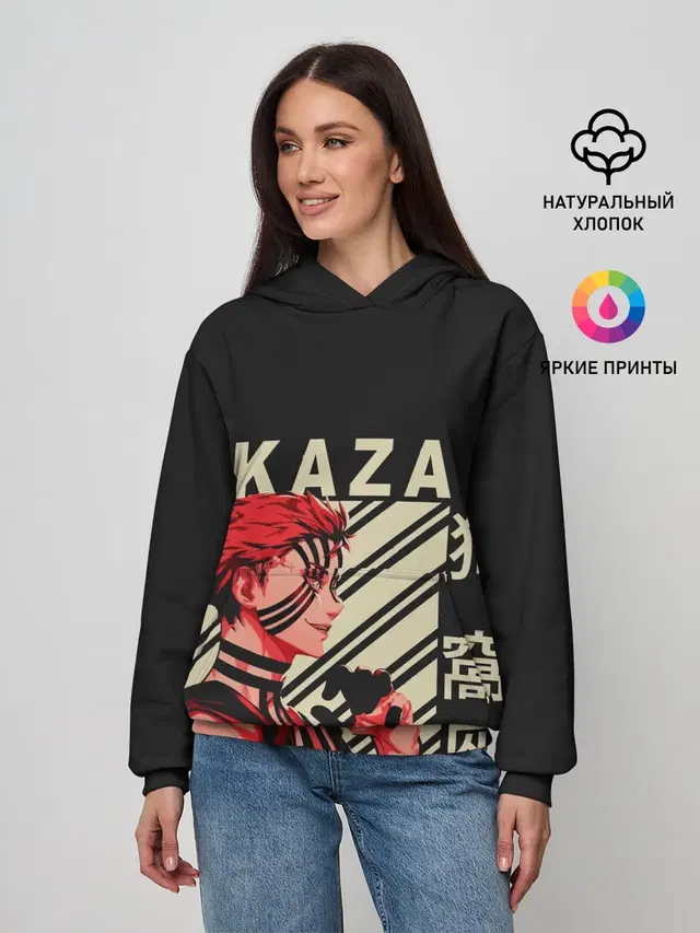 Женское худи с принтом «Клинок, рассекающий демонов — Клинок демонов Akaza»