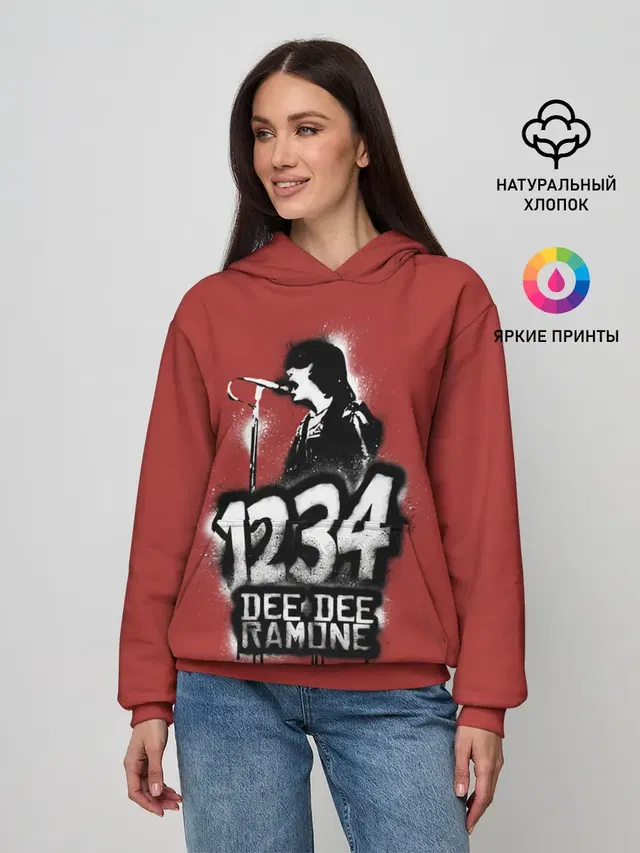Женское худи с принтом «Ramones — Dee Dee Ramone»
