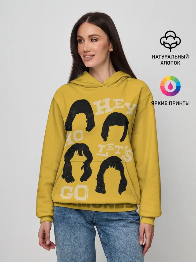 Женское худи с принтом «Ramones — Hey Ho Lets Gog»