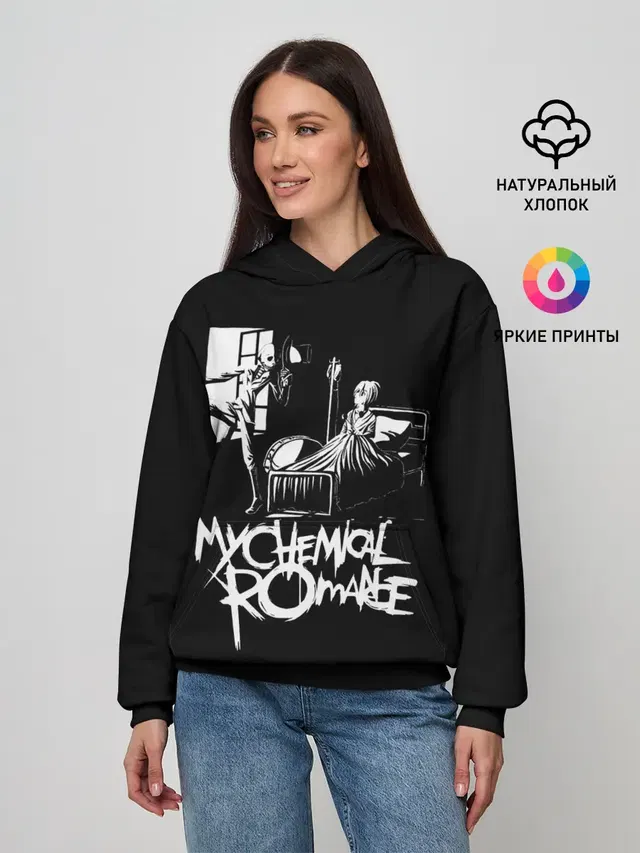 Женское худи с принтом «My Chemical Romance — My Chemical Romance уходящий в окно»