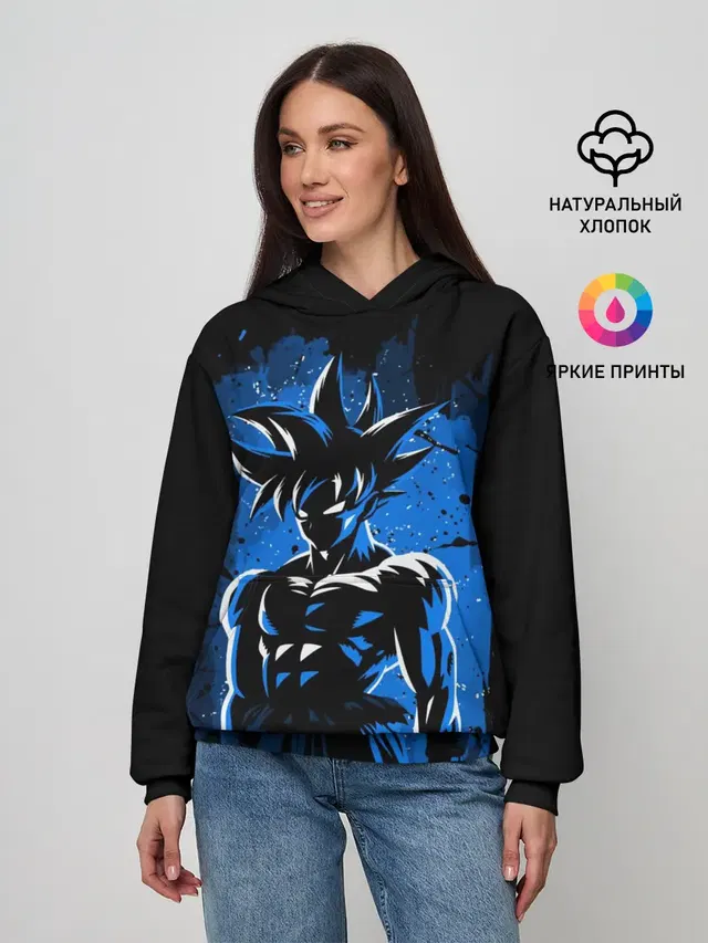 Женское худи с принтом «Dragon ball — ГОКУ, GOKU»