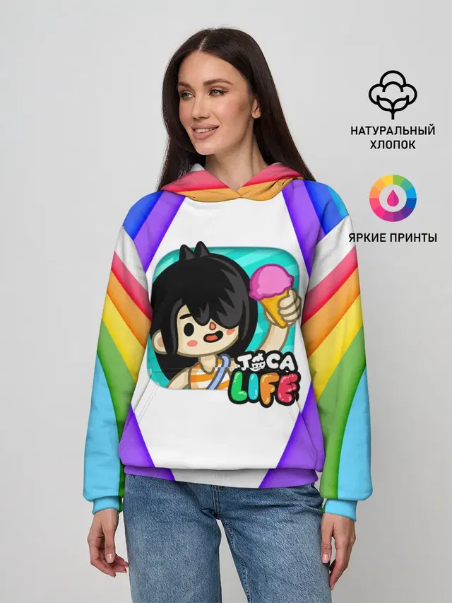 Женское худи с принтом «Toca Boca — Нари — Nari»