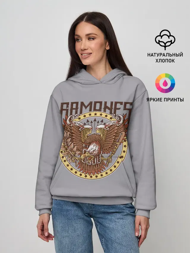Женское худи с принтом «Ramones — Ramones Eagle»