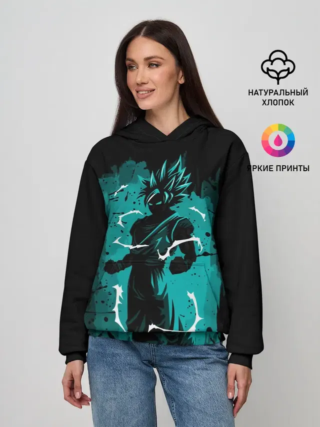 Женское худи с принтом «Dragon ball — Ultra Goku, Гоку»