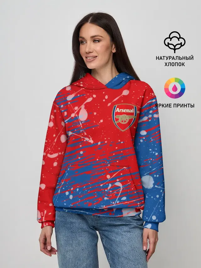 Женское худи с принтом «Arsenal: Фирменные цвета.»