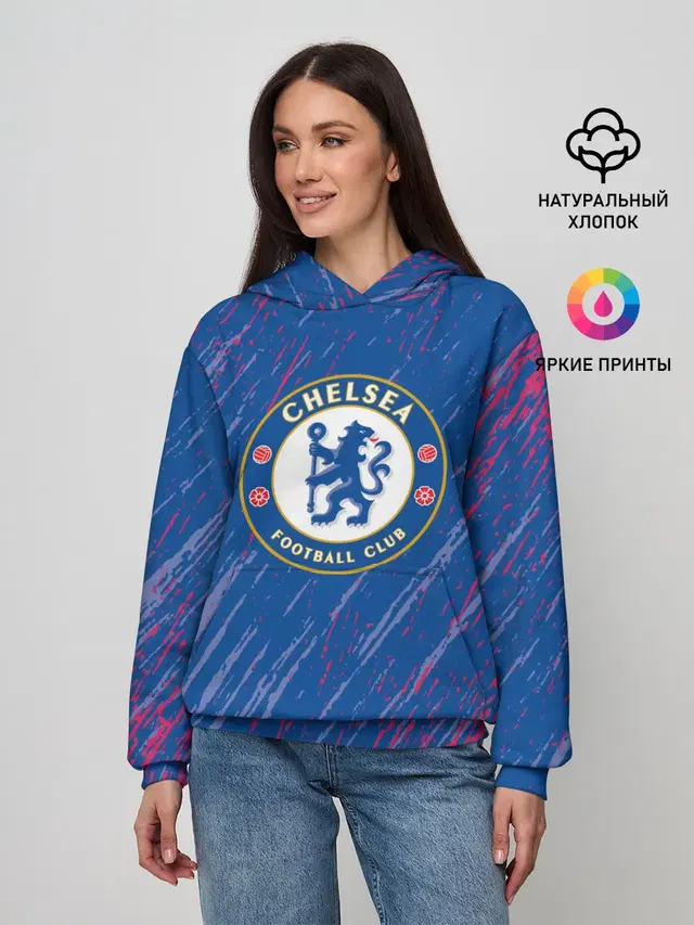 Женское худи с принтом «Chelsea: Logo.»