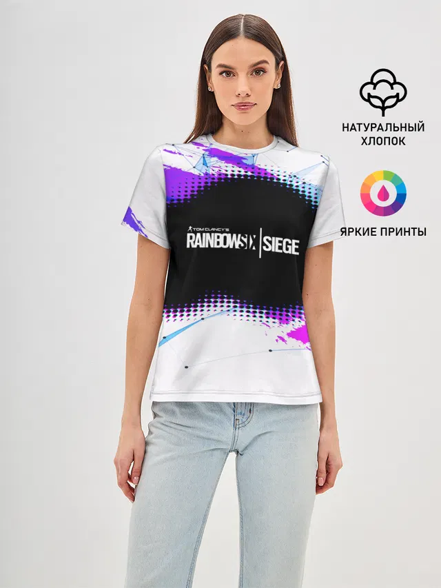 Женская базовая футболка с принтом «Halftone»