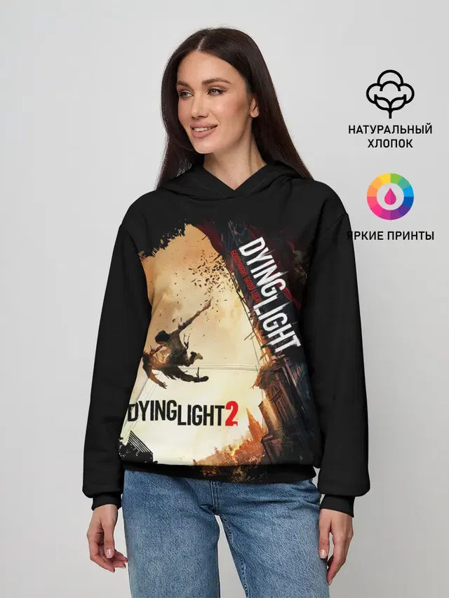 Женское худи с принтом «Dying Light — DYING LIGHT 2 NEW WORLD»