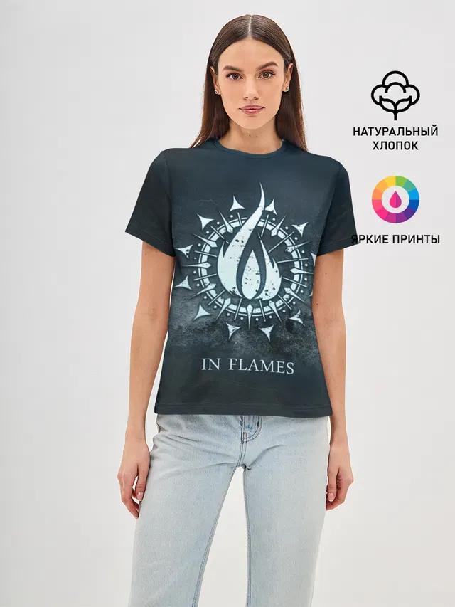 Женская базовая футболка с принтом «In Flames»