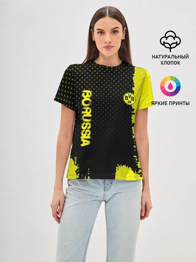 Женская базовая футболка с принтом «Borussia — Borussia sport»