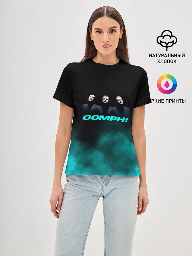 Женская базовая футболка с принтом «OOMPH»