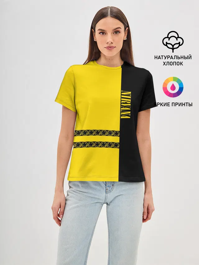 Женская базовая футболка с принтом «Nirvana Logo»