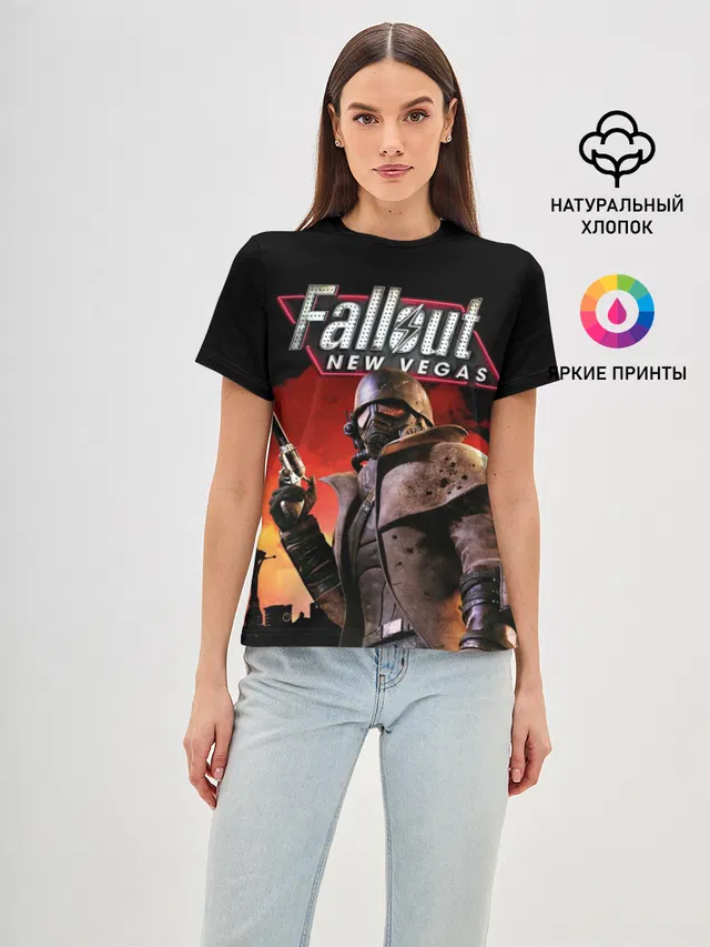 Женская базовая футболка с принтом «Fallout New Vegas»