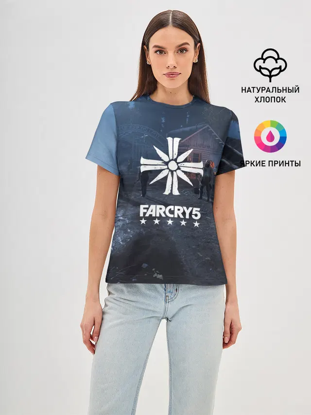 Женская базовая футболка с принтом «Far Cry — Cult Far Cry»
