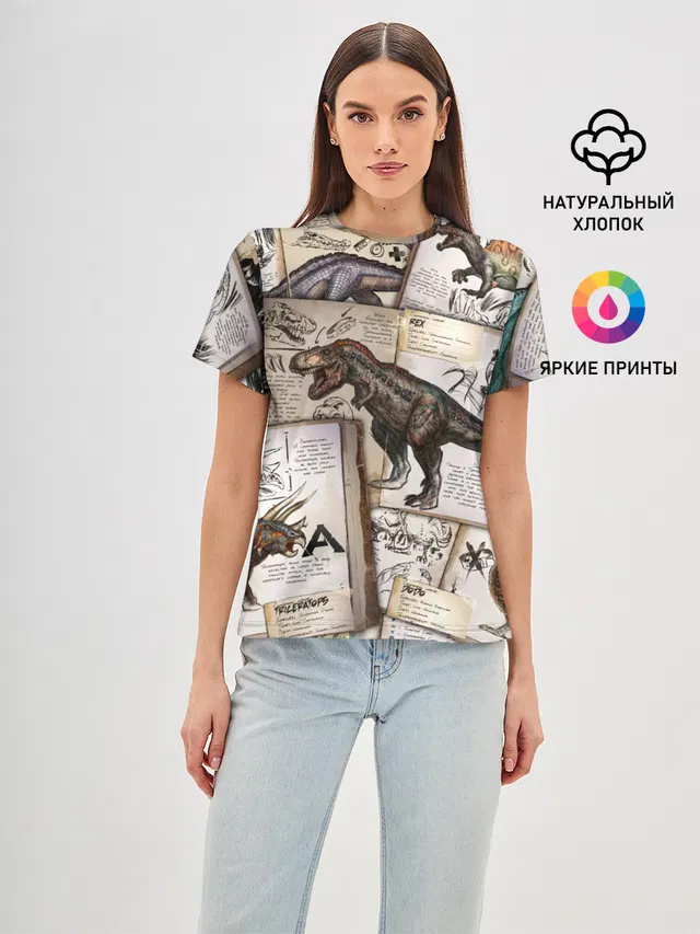 Женская базовая футболка с принтом «Spinosaurus»