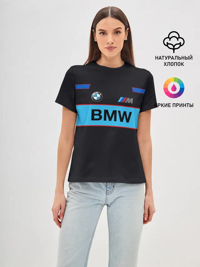 Женская базовая футболка с принтом «BMW»