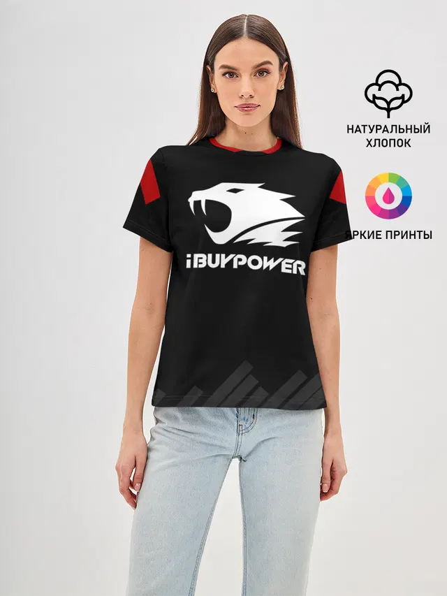 Женская базовая футболка с принтом «Counter-Strike — iBuyPower — The Form»
