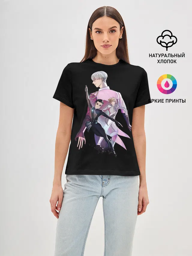 Женская базовая футболка с принтом «Yuri on Ice 2»
