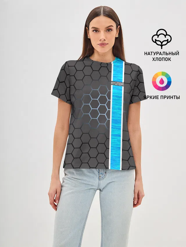 Женская базовая футболка с принтом «honeycomb pattern»