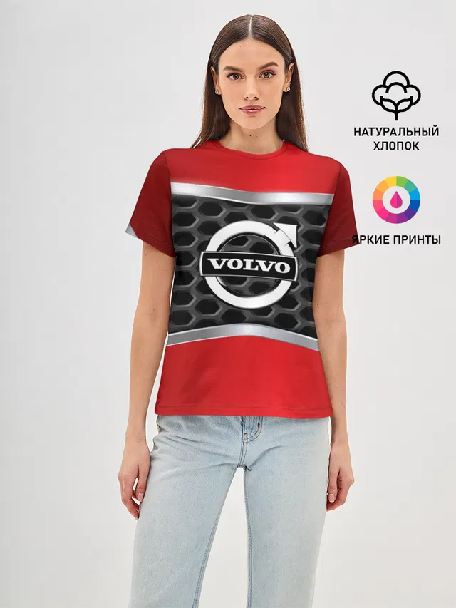 Женская базовая футболка с принтом «Volvo Iron Mark»