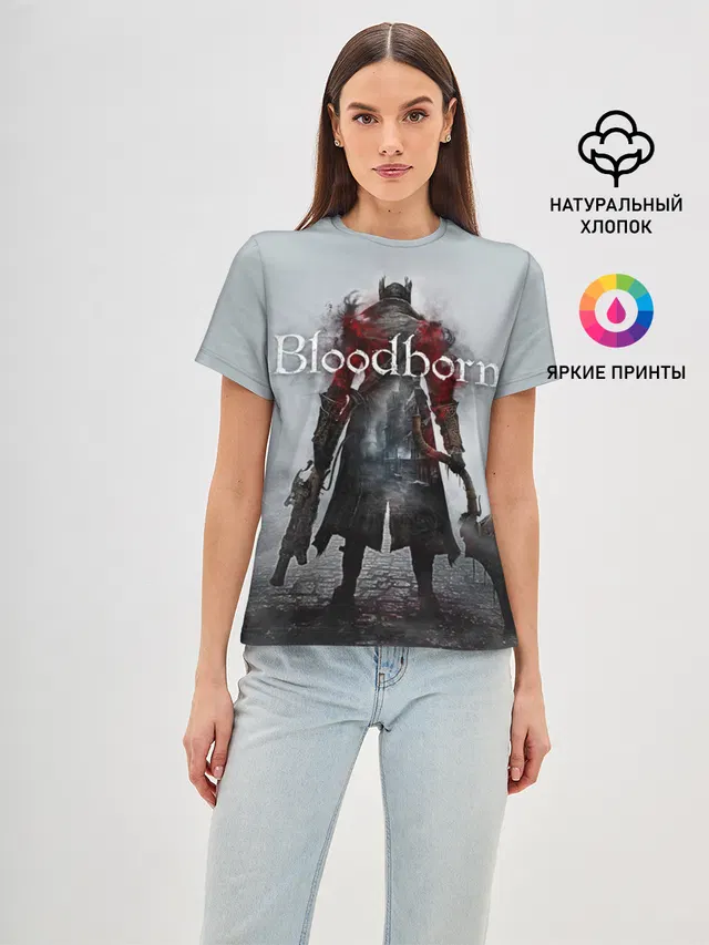 Женская базовая футболка с принтом «Bloodborne»