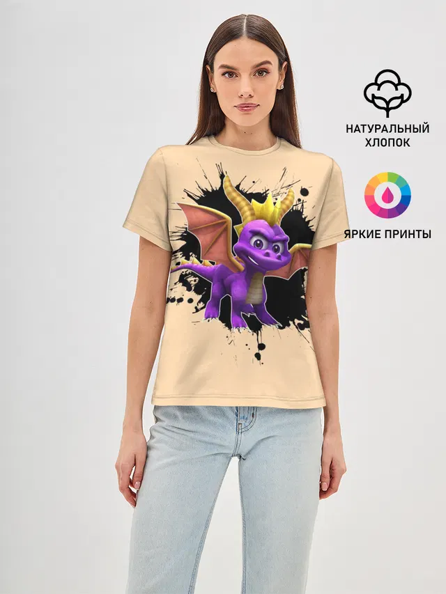 Женская базовая футболка с принтом «Игры — Spyro»