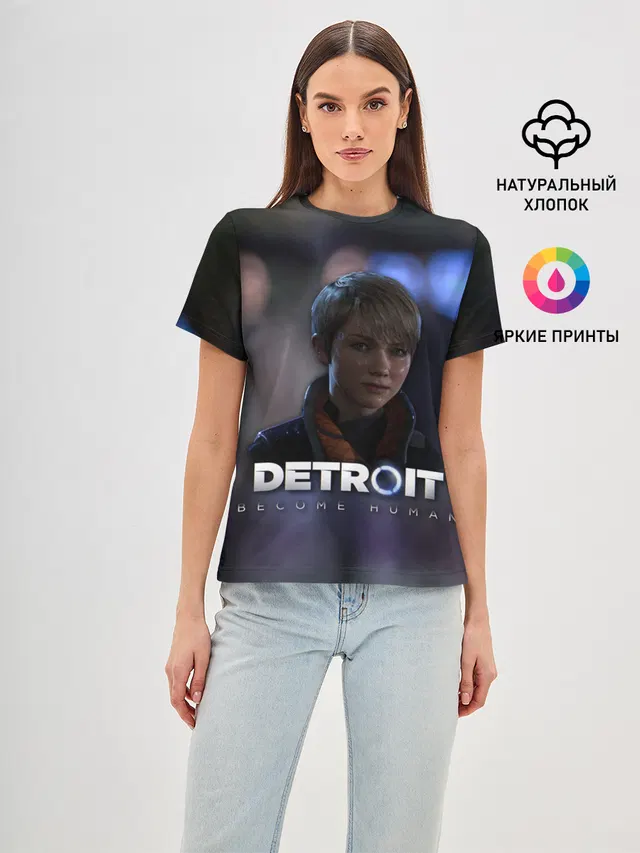 Женская базовая футболка с принтом «Detroit: Become Human - Kara»