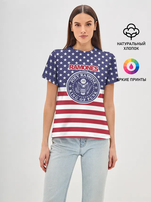 Женская базовая футболка с принтом «Ramones»