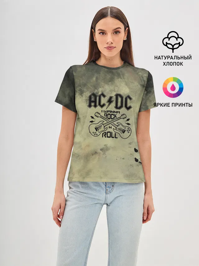 Женская базовая футболка с принтом «AC/DC»
