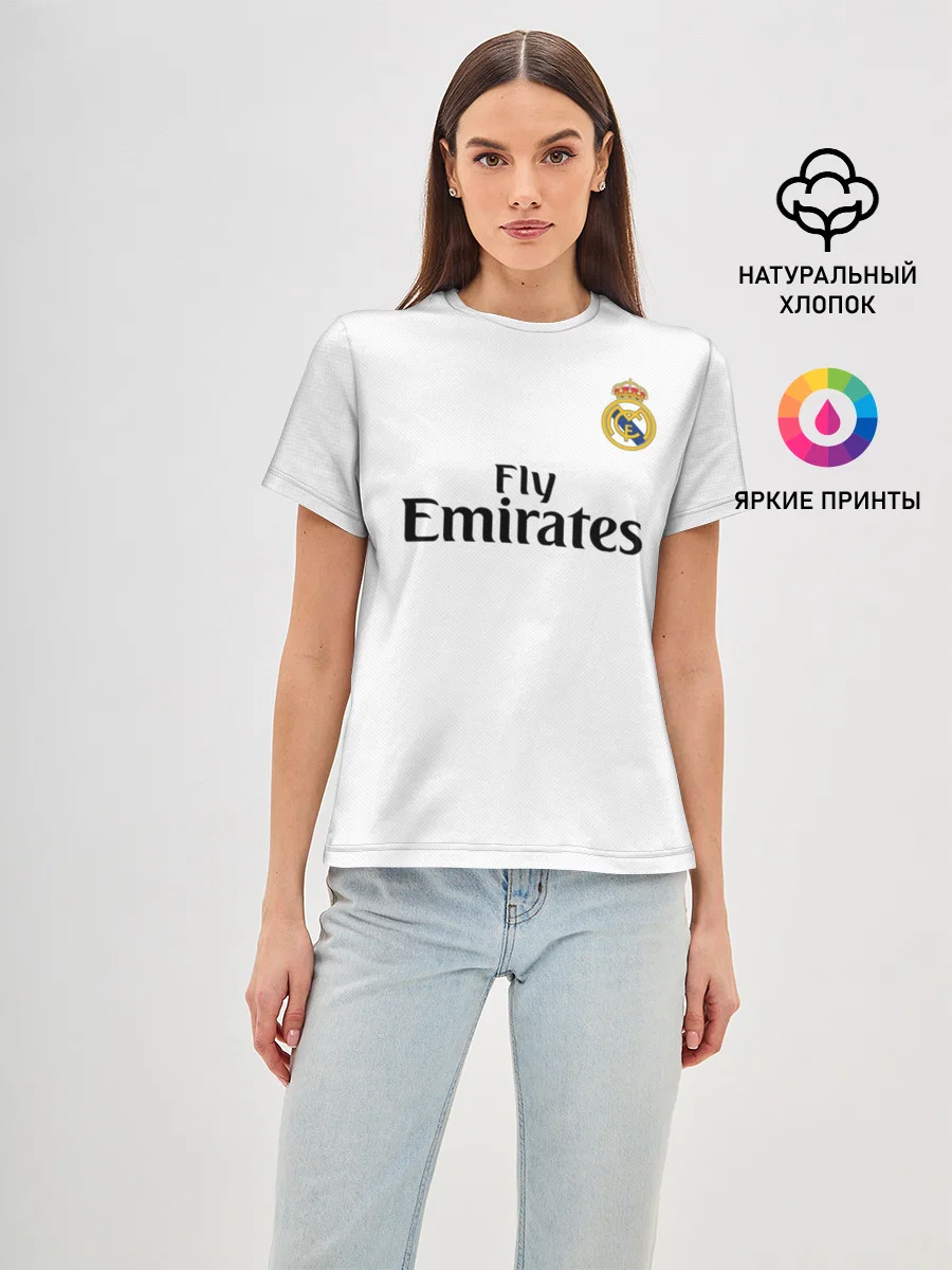 хлопковая футболка «Ramos home 18-19» — мерч купить — принт крупно