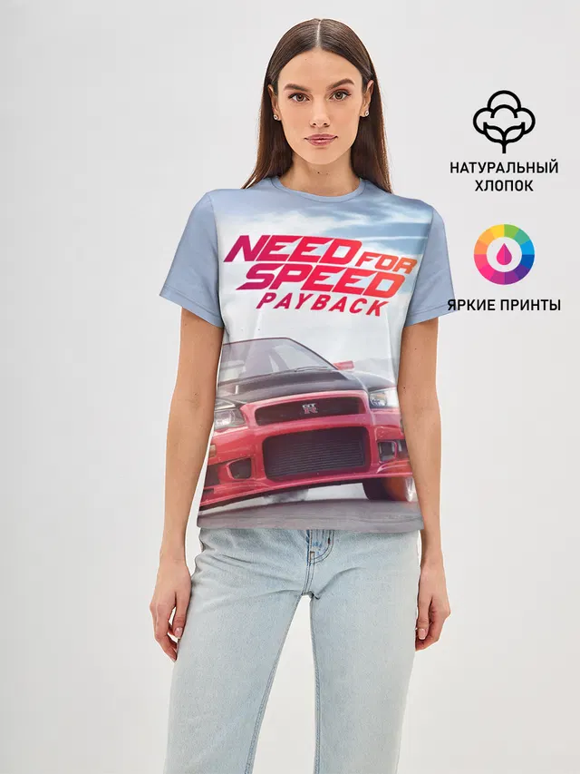 Женская базовая футболка с принтом «NFS — Need for Speed: Payback»