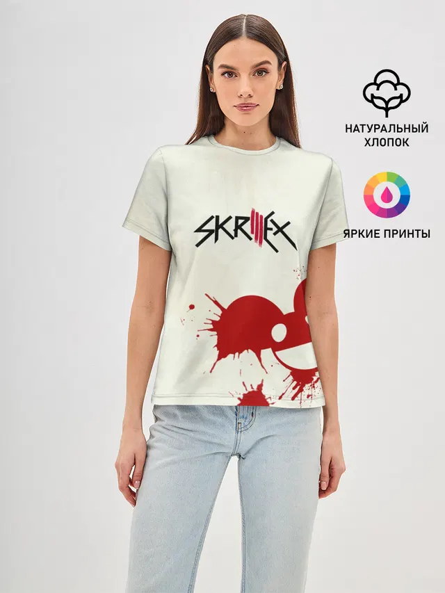 Женская базовая футболка с принтом «Skrillex»