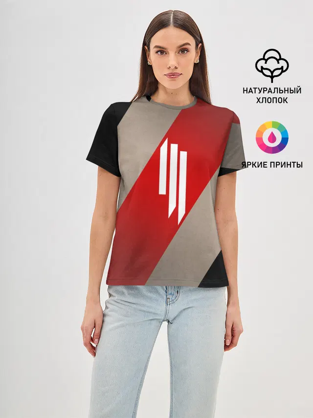 Женская базовая футболка с принтом «Skrillex»