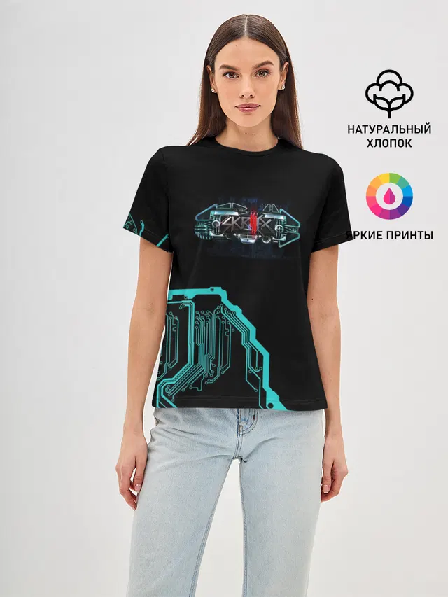 Женская базовая футболка с принтом «Skrillex»