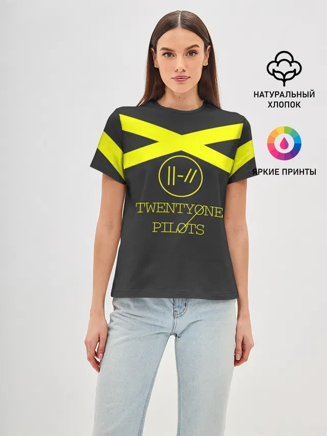 Женская базовая футболка с принтом «Twenty One Pilots logo»