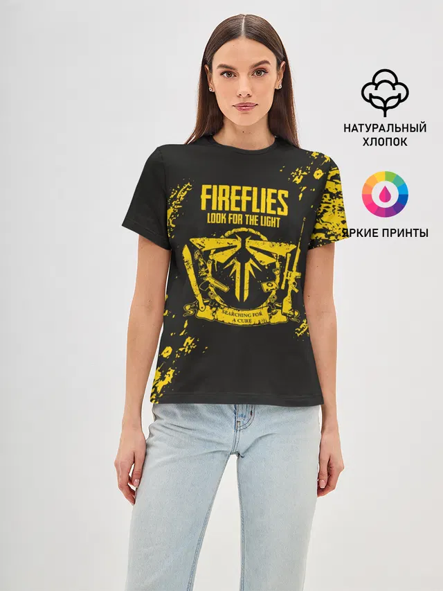 Женская базовая футболка с принтом «Fireflies»