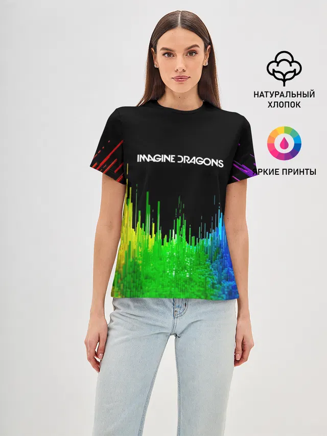 Женская базовая футболка с принтом «Imagine Dragons»