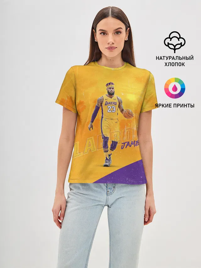 Женская базовая футболка с принтом «НБА — Lebron»