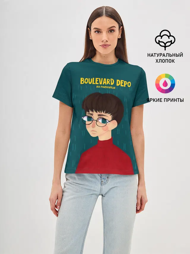 Женская базовая футболка с принтом «Boulevard Depo — Powerpuff Luv»