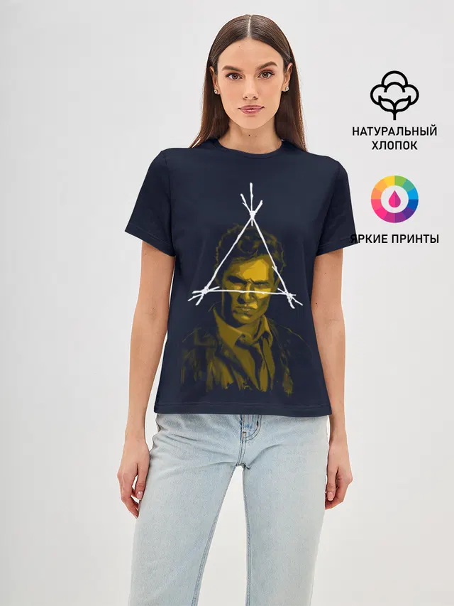Женская базовая футболка с принтом «True Detective»