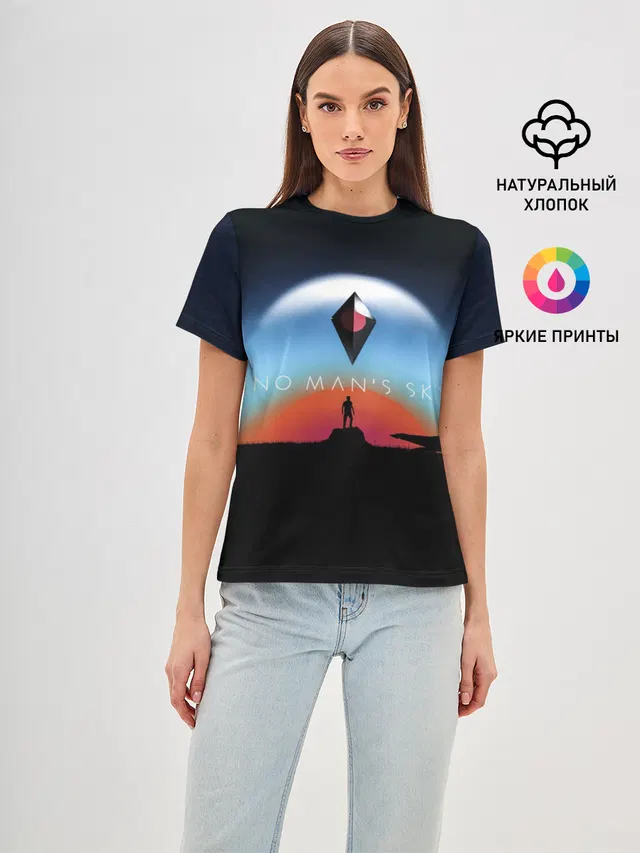 Женская базовая футболка с принтом «No Man’s Sky. Next»