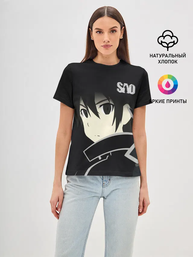 Женская базовая футболка с принтом «Sword Art Online — SAO.»