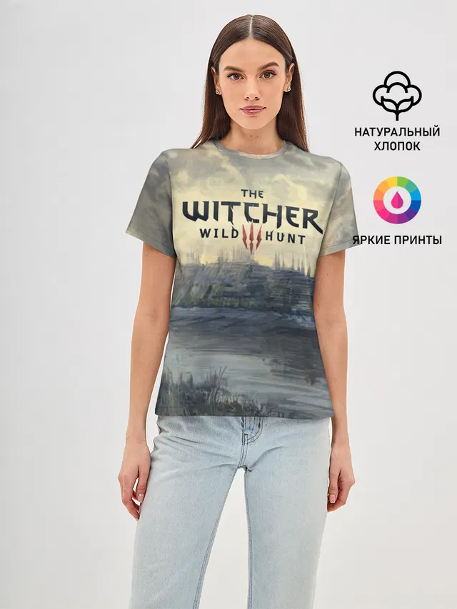 Женская базовая футболка с принтом «Witcher 3 — The Witcher 3: Wild Hunt»