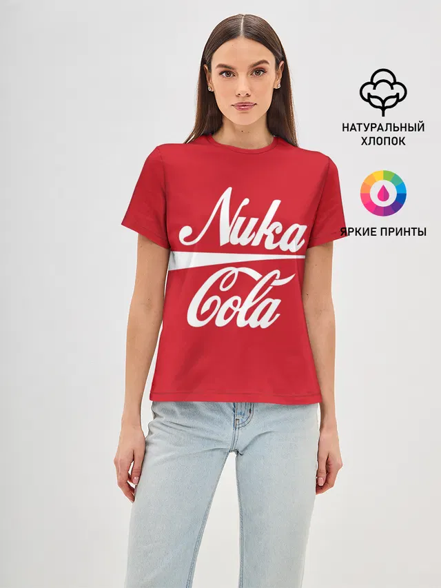 Женская базовая футболка с принтом «Nuka Cola»