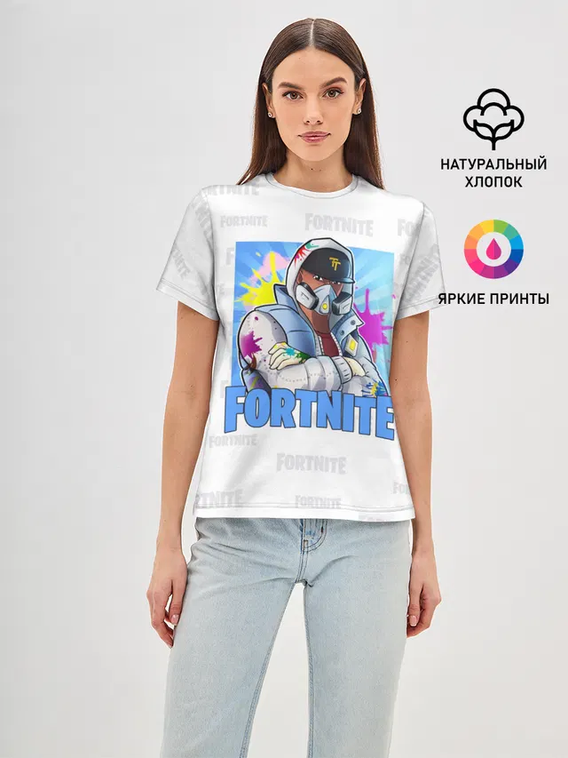 Женская базовая футболка с принтом «Фортнайт — Fortnite Fan Art»
