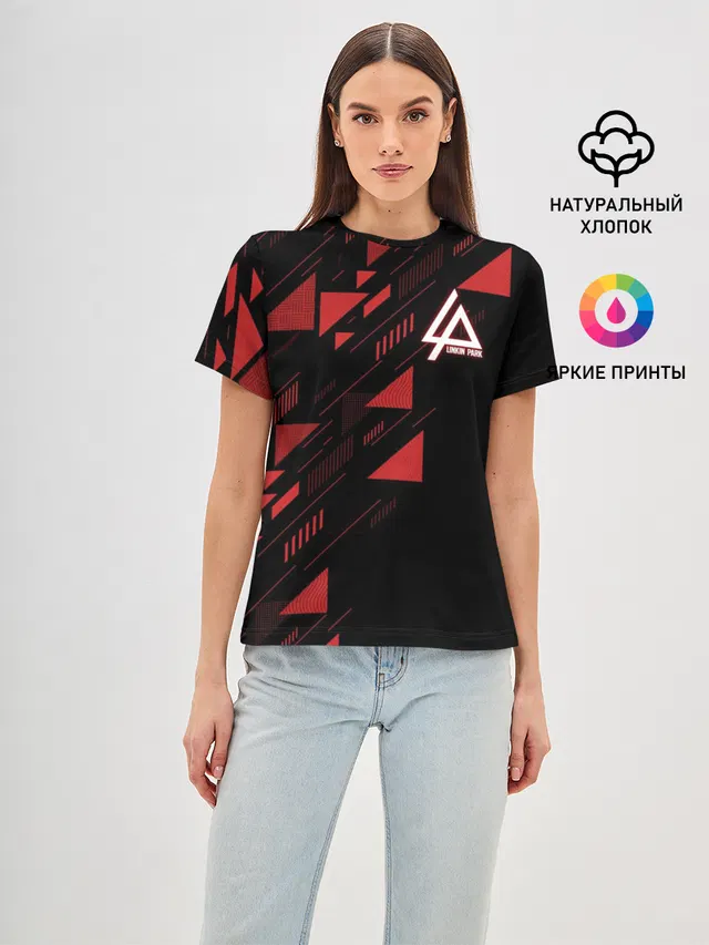 Женская базовая футболка с принтом «Geometric abstraction»