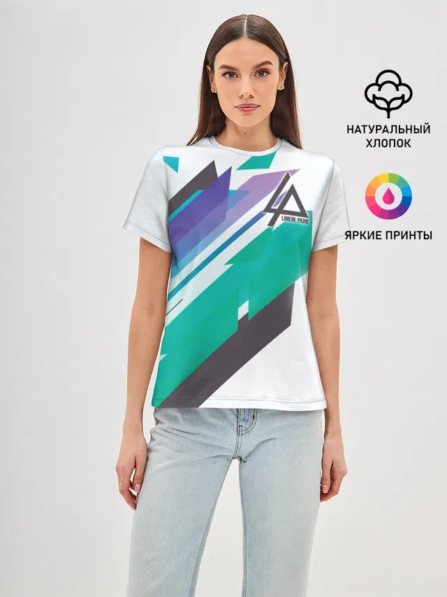 Женская базовая футболка с принтом «abstract geometric design»