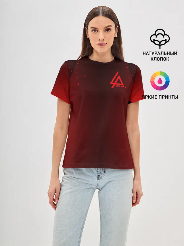 Женская базовая футболка с принтом «Abstract red background»