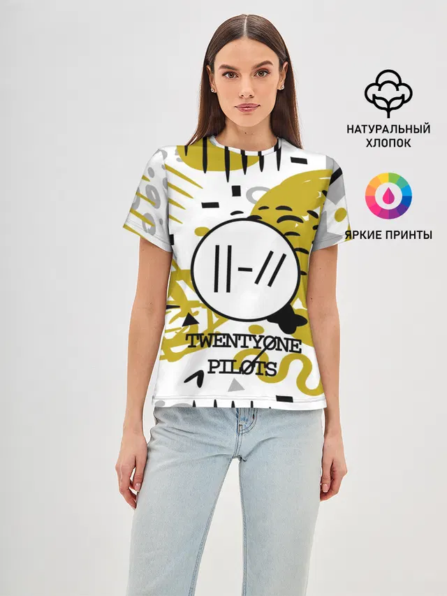 Женская базовая футболка с принтом «Twenty One Pilots»