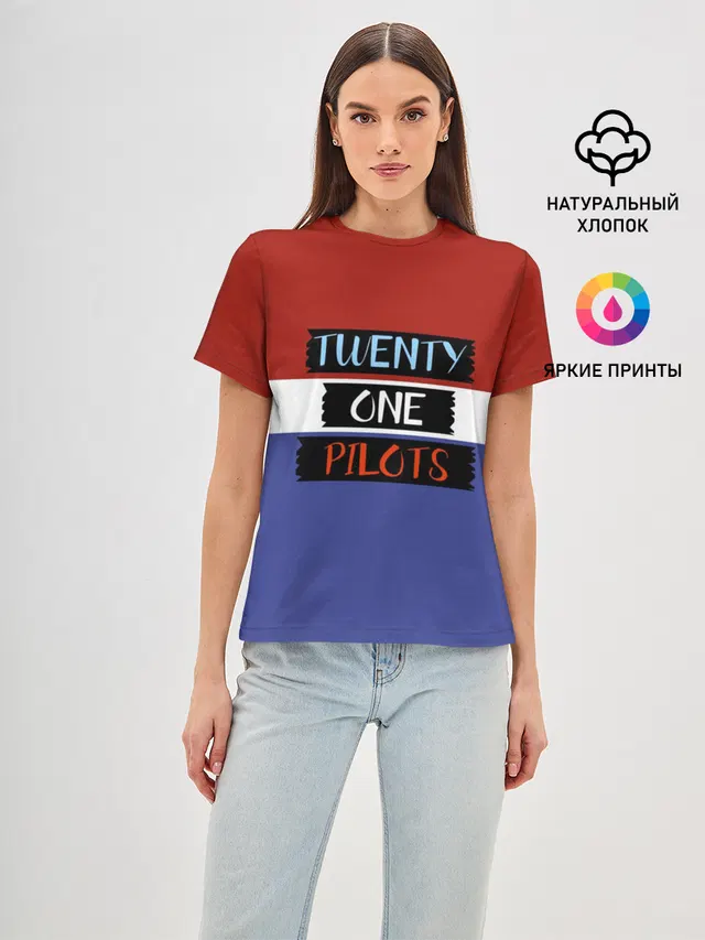 Женская базовая футболка с принтом «Twenty One Pilots»